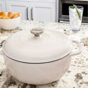 Lodge 6QT Enameled Cast Iron Dutch Oven- Oyster